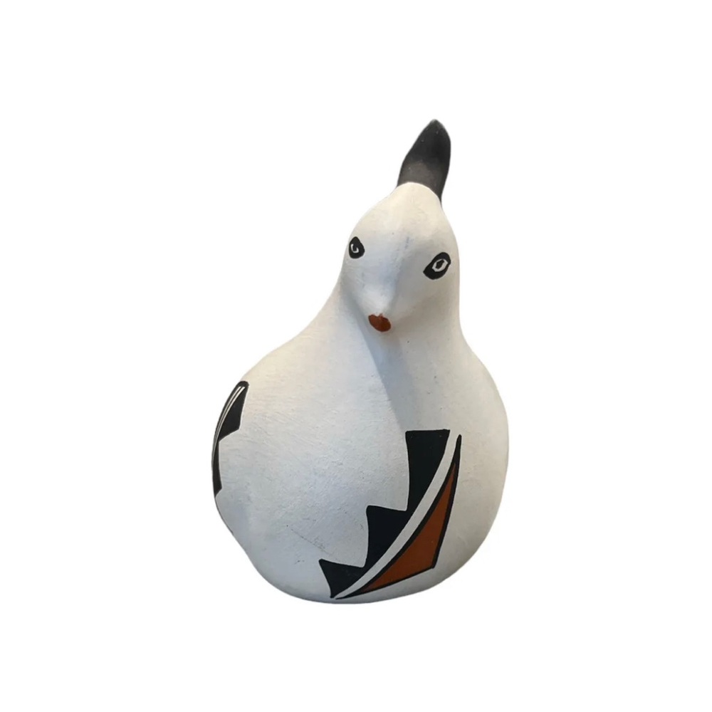 Vintage Native American ACOMA PUEBLO Art Pottery Bird Signed By J.A.